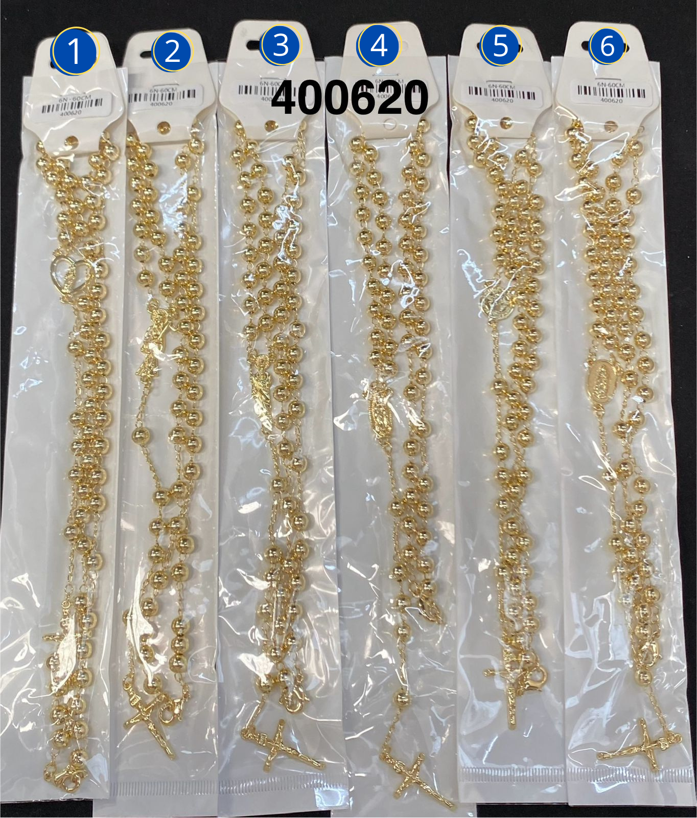 ROSARIOS DORADOS de 60 CM M9 - Oro Laminado