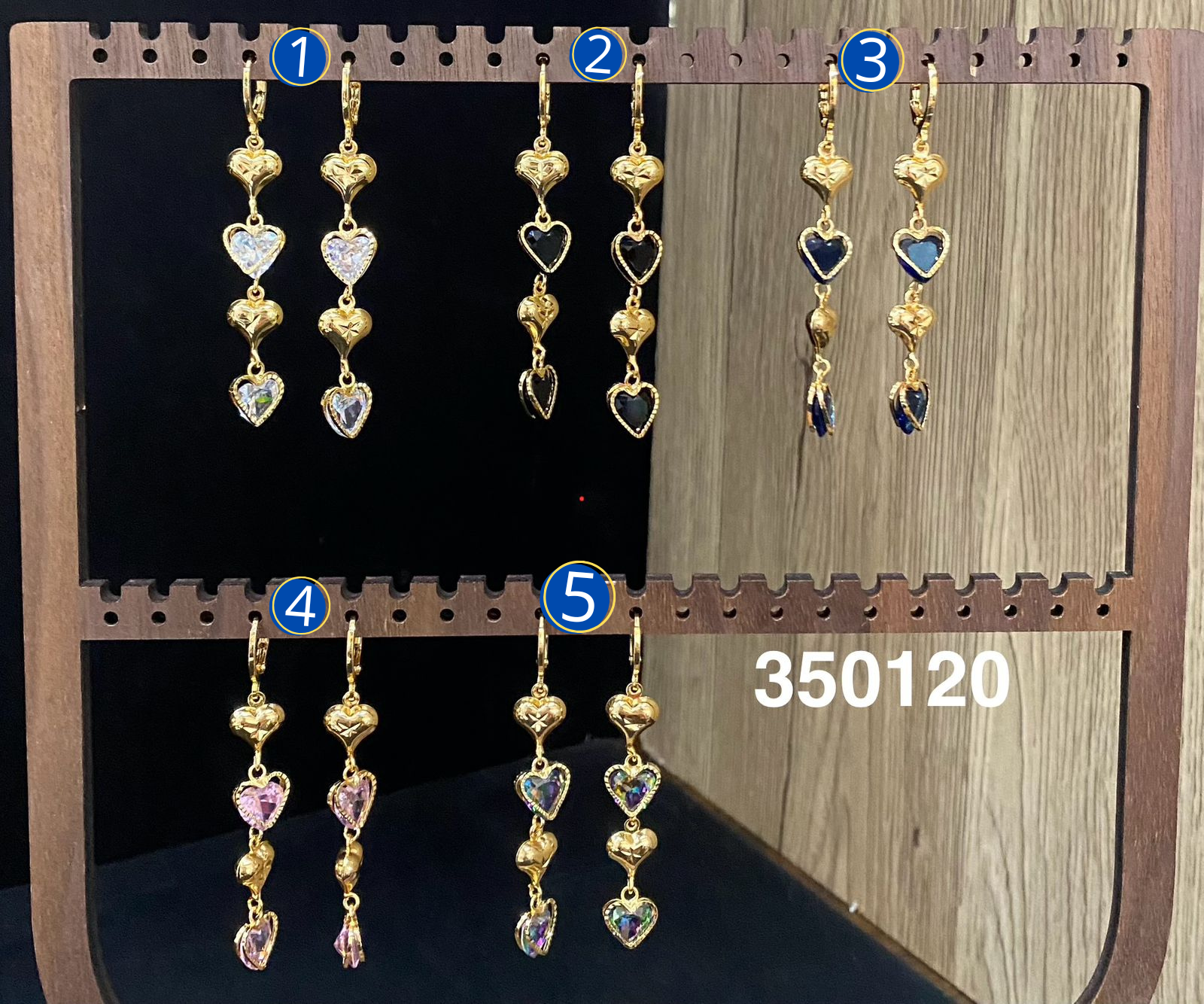 Aretes Largos Dorados M25 Oro Laminado