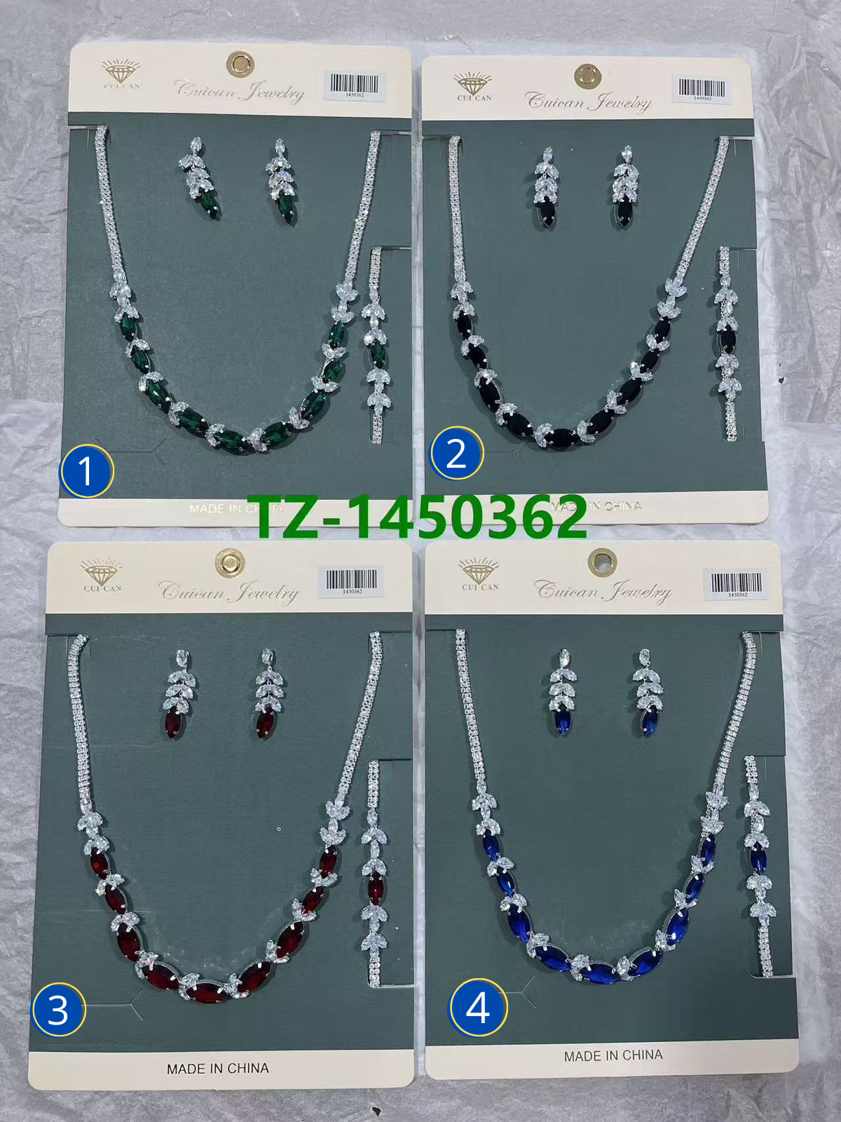 Conjuntos Plateados con piedras M9 Oro Laminado