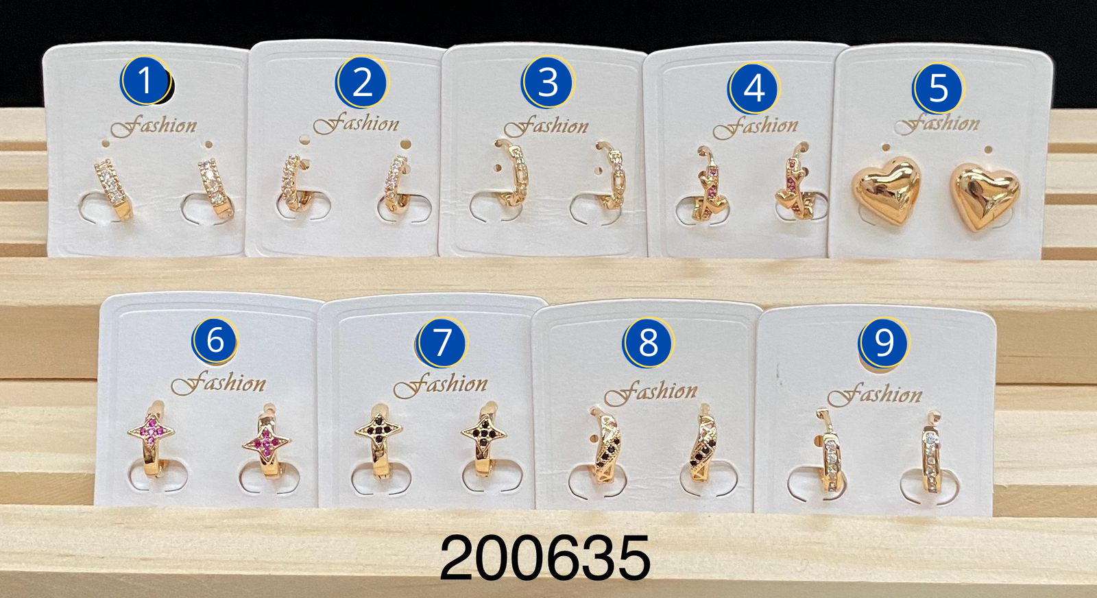 Aretes Dorados diferentes formas M5 Oro Laminado