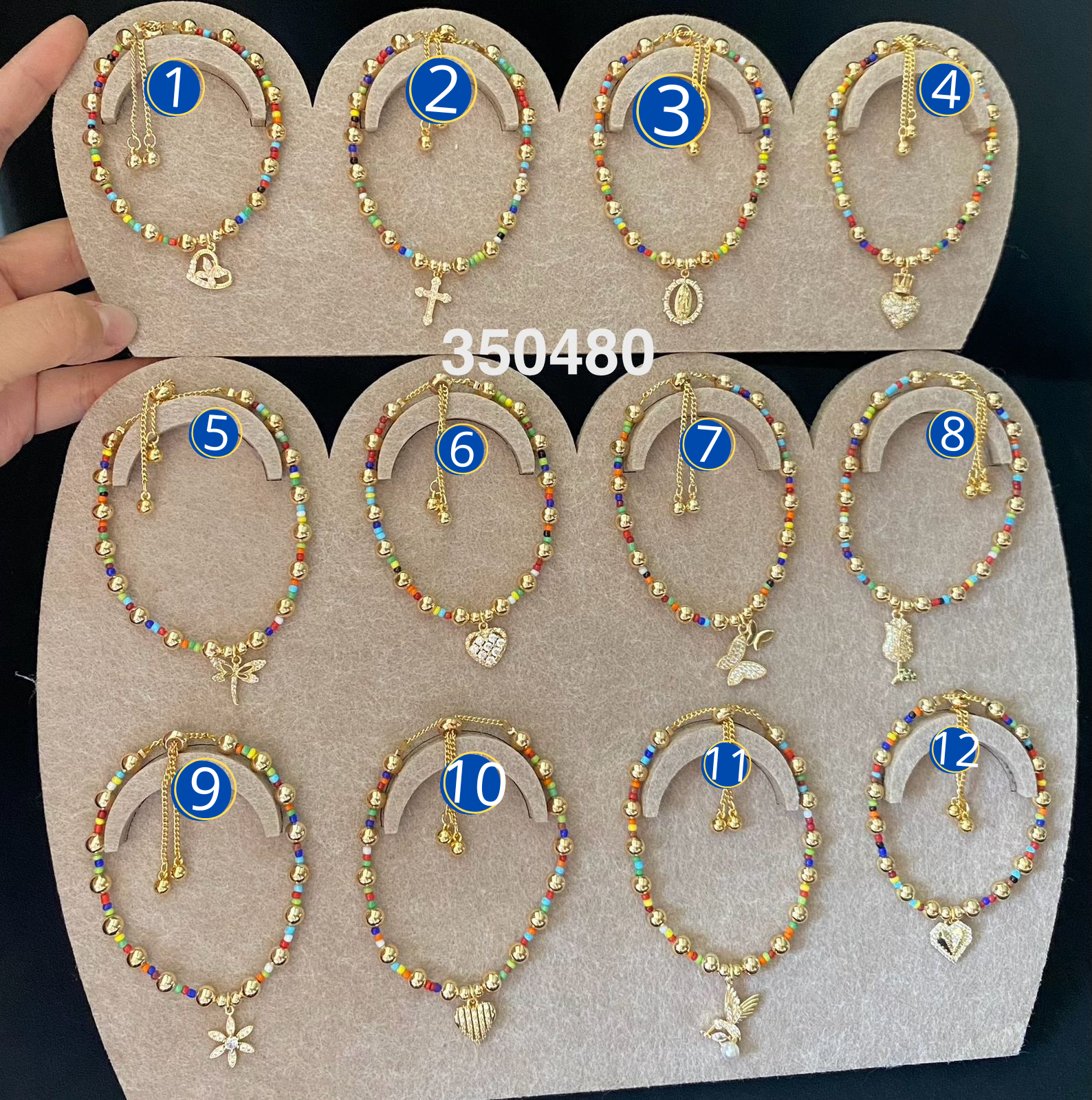 Pulsera Dorada con Dije M16 Oro Laminado