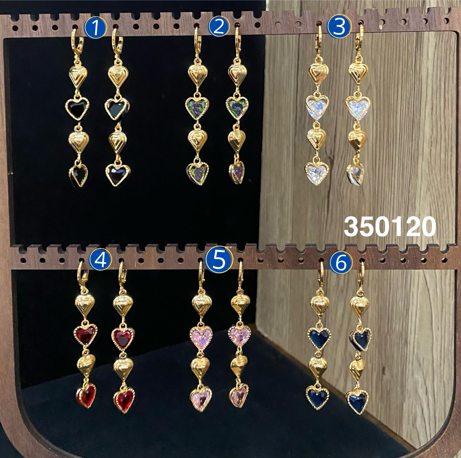 Aretes Largos Dorados M13 Oro Laminado