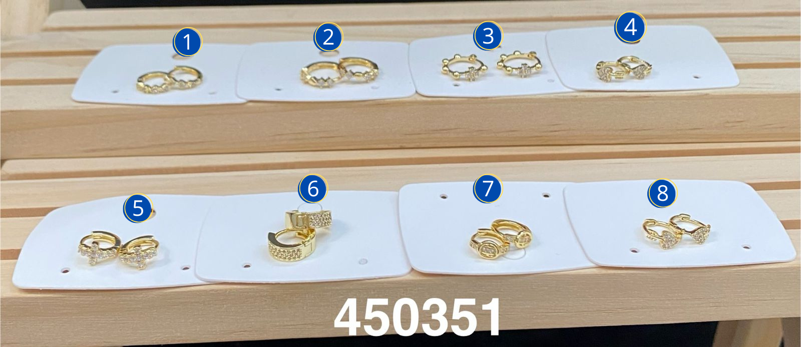 Aretes Dorados M7 Oro Laminado