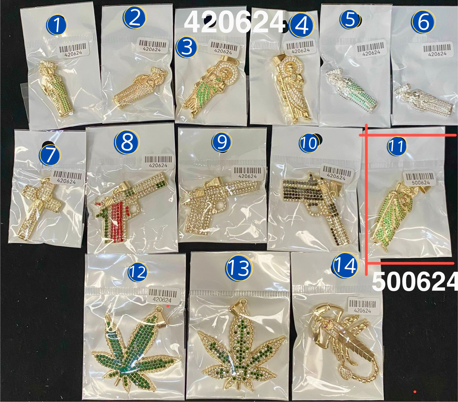 Dijes Dorados M24 Oro Laminado