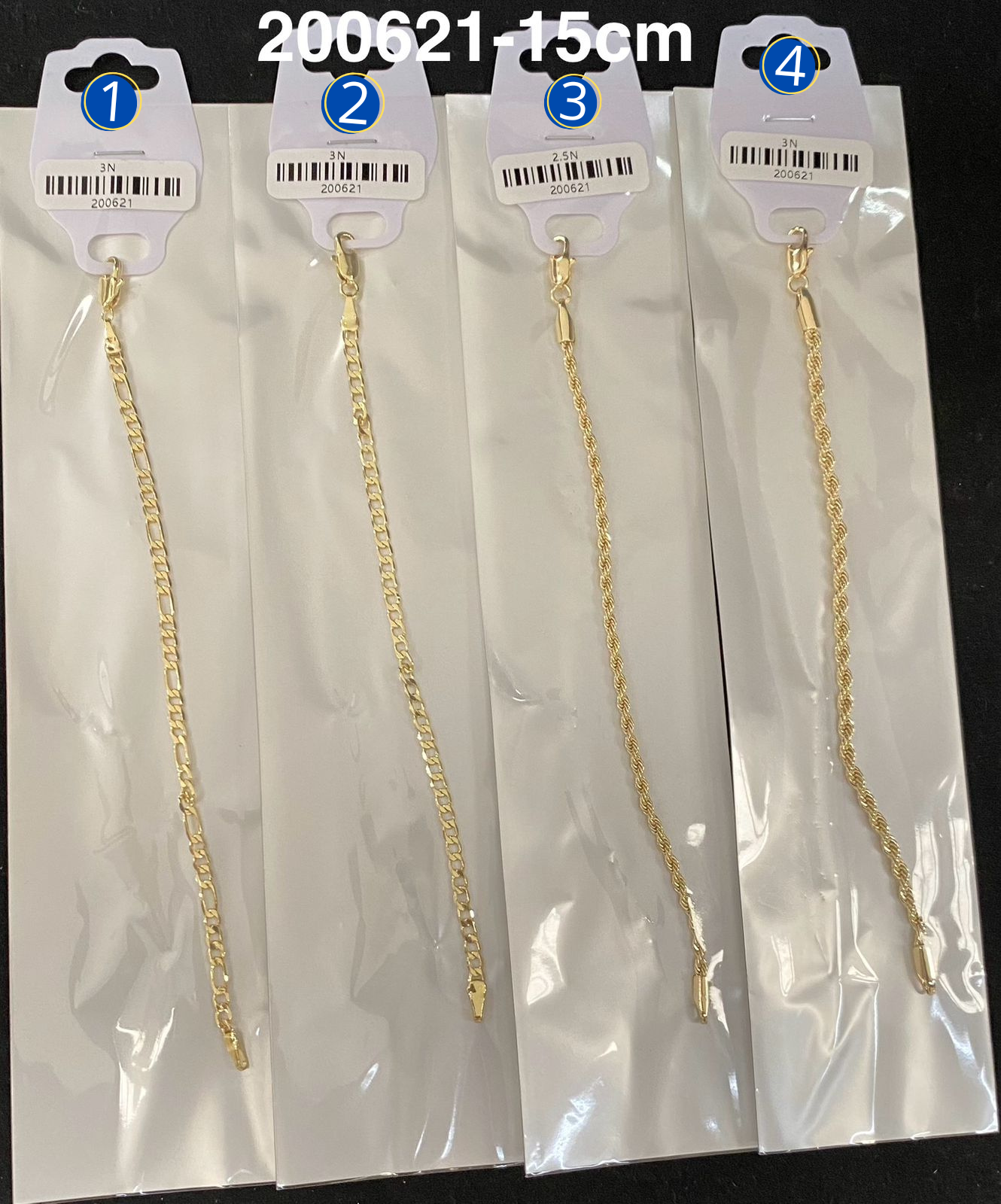 Pulsera Dorada de 15 cm M3 Oro Laminado