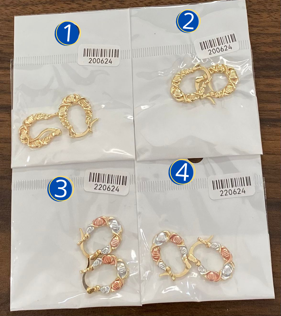 Aretes Dorados M1 Oro Laminado