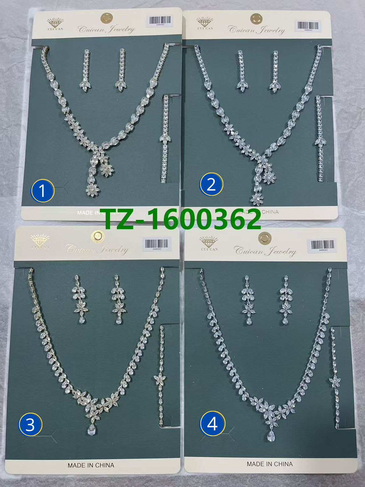 Conjuntos Plateados con piedras M19 Oro Laminado
