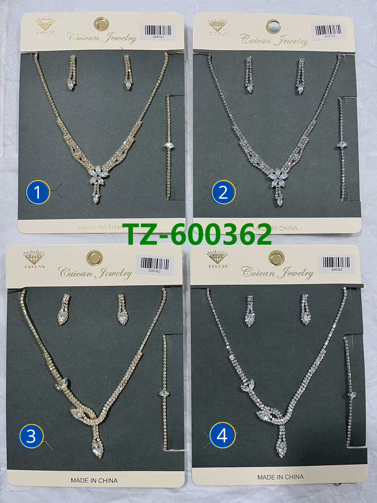 Conjuntos Plateados con piedras M29 Oro Laminado