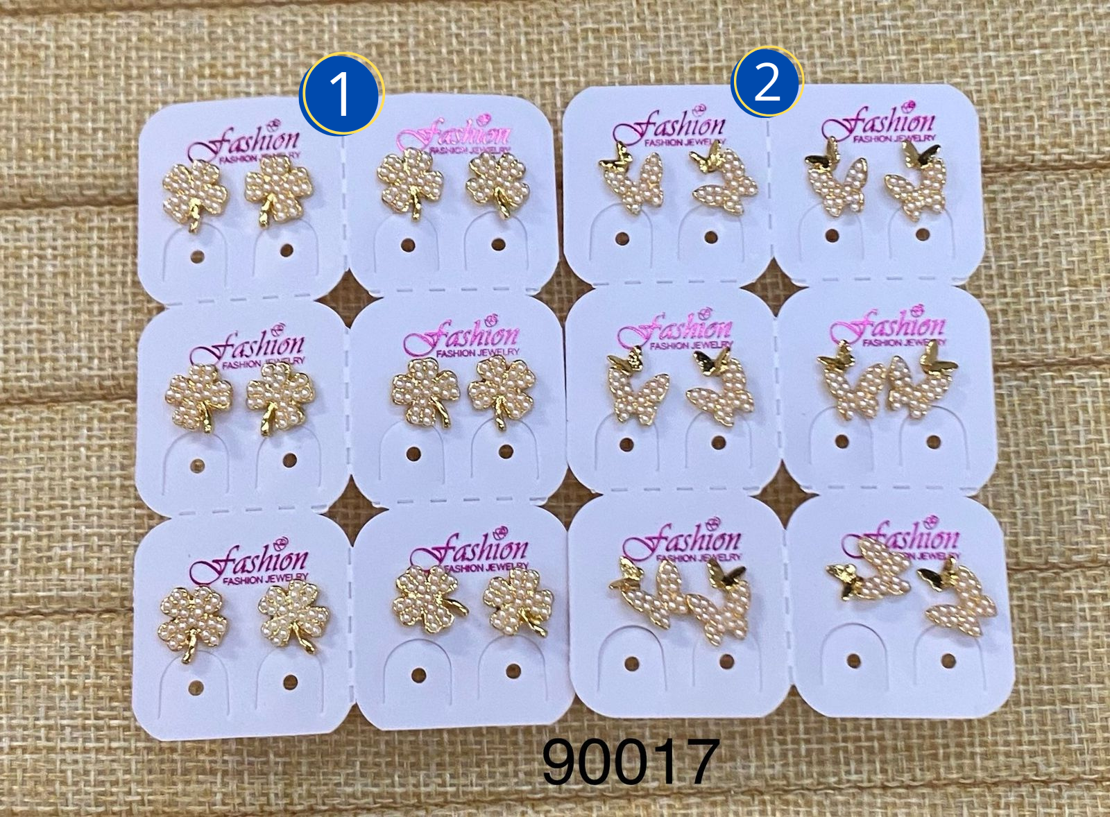 Aretes dorados Paquete de 6 M20 - Oro Laminado
