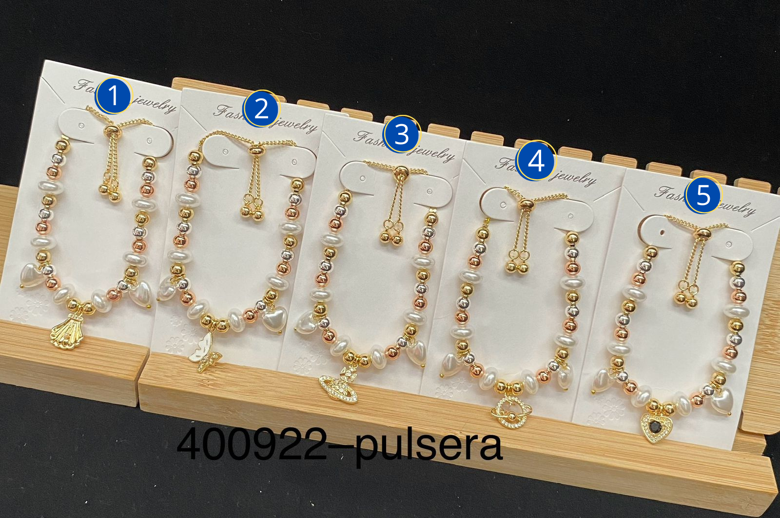 Pulseras con dijes M30 ORO LAMINADO
