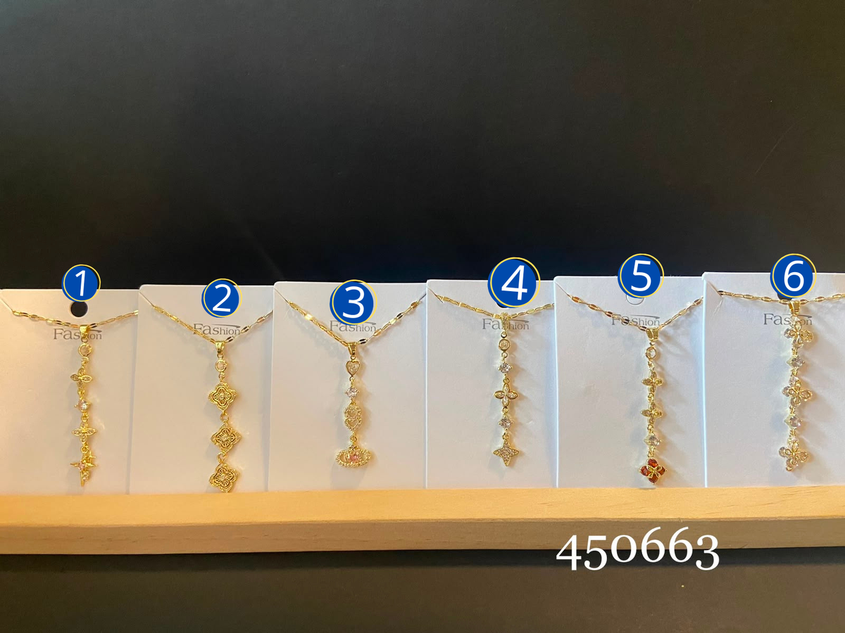 [12/SEPTIEMBRE/26] Collar con dije largo dorado M8 Oro Laminado
