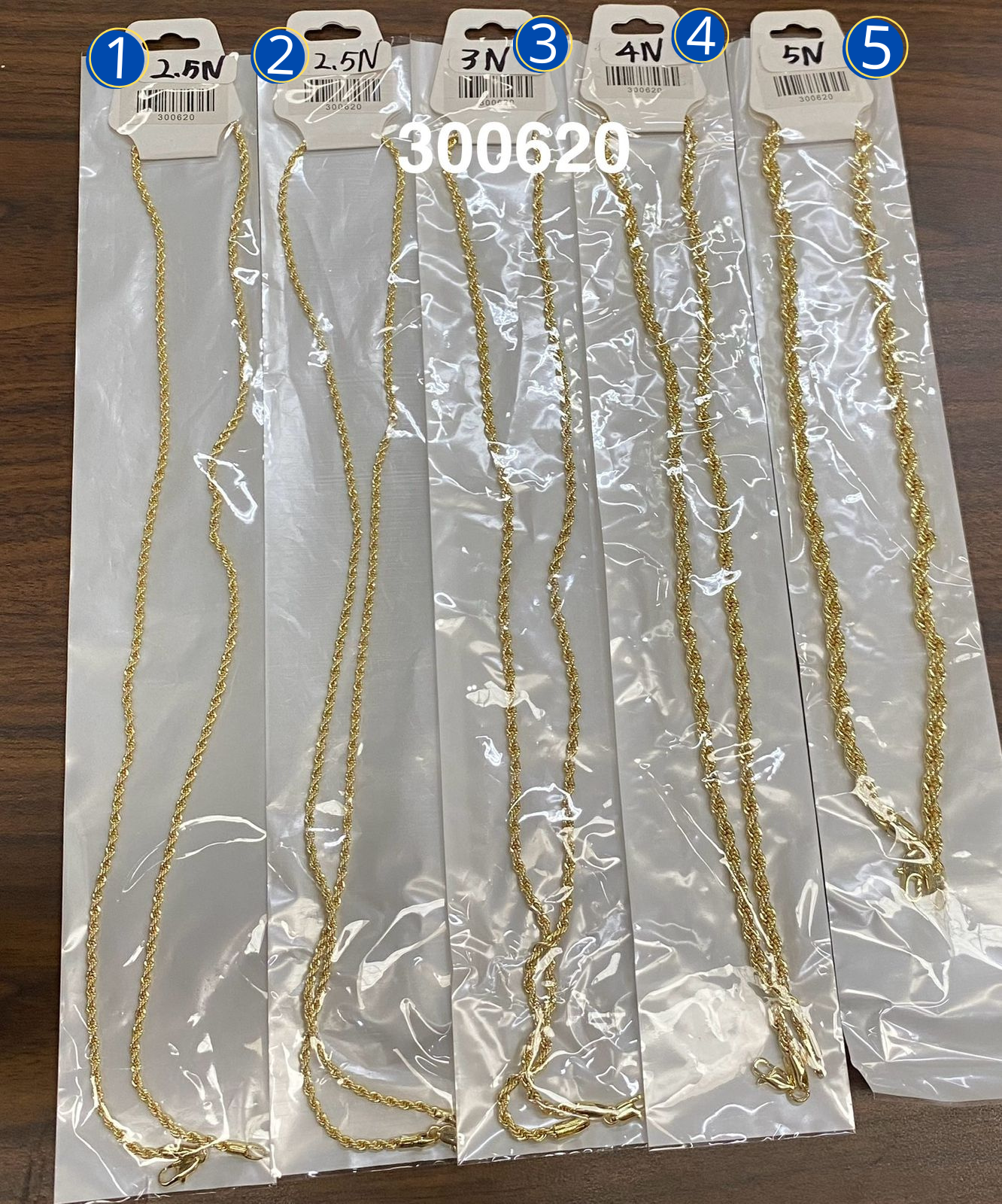 Cadena Dorada de torsal M3 Oro Laminado