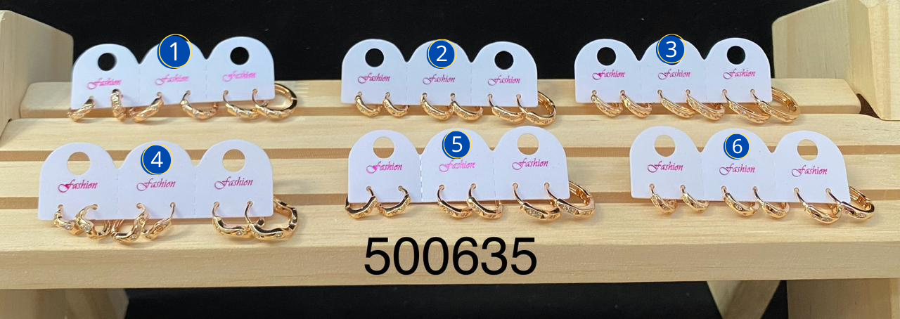 Aretes dorados Paquete de 3 M7 - Oro Laminado