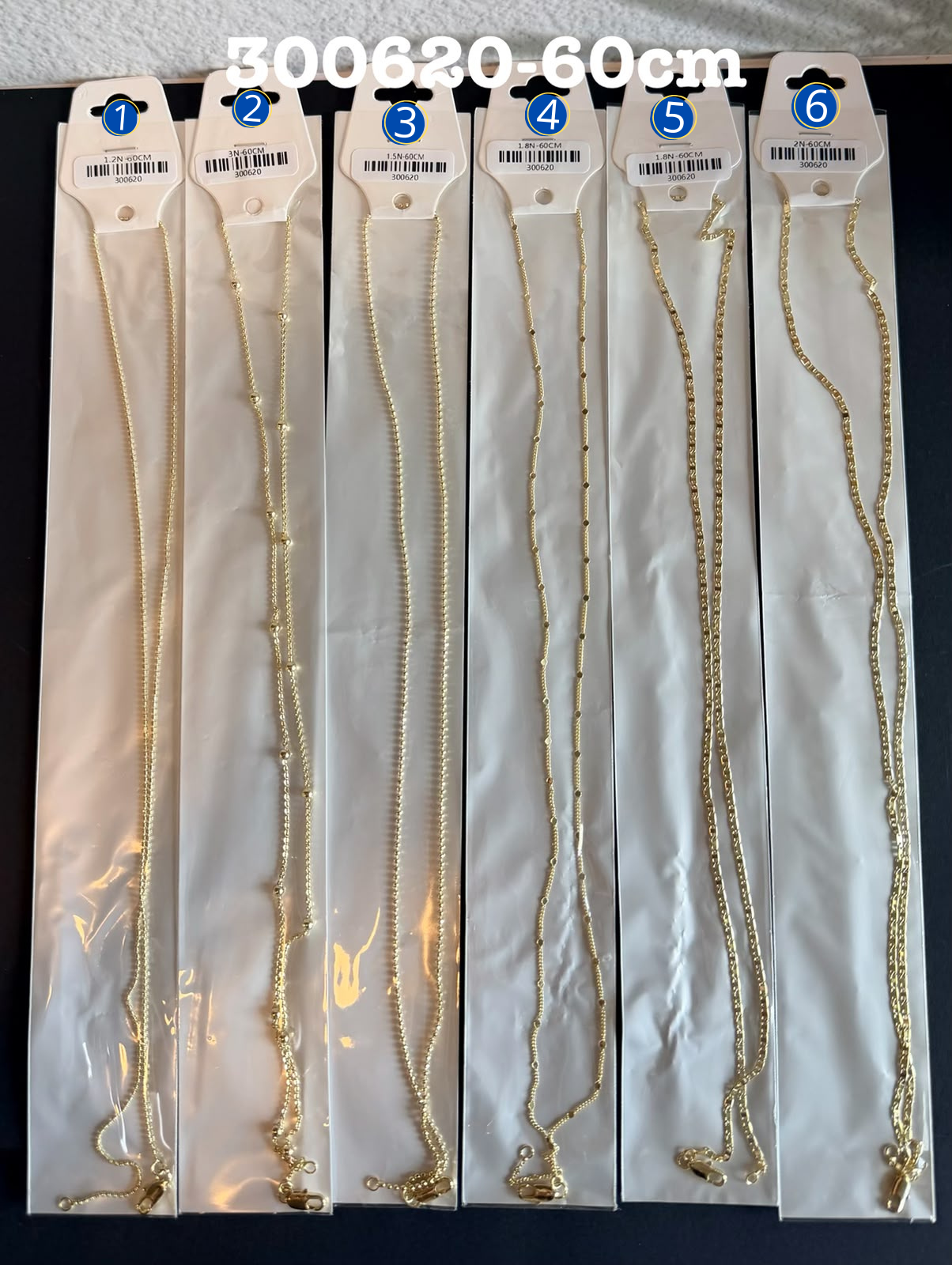 [01/AGOSTO/26] Cadena Dorada de 60 cm M6 Oro Laminado