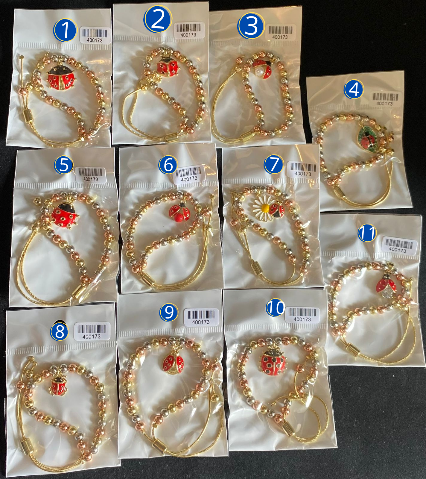 Pulsera Dorada con Dije de Catarina M1 Oro Laminado