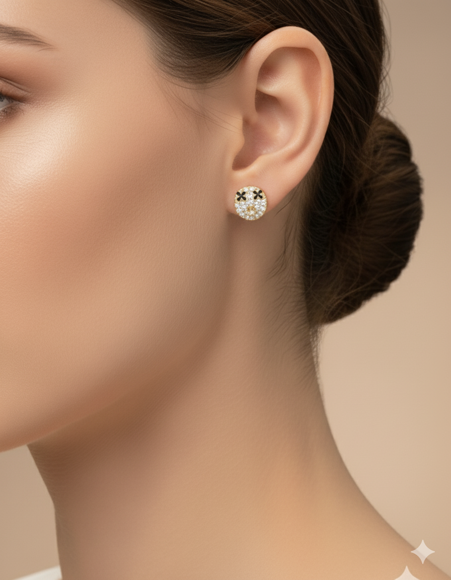 Conjunto dorado de carita sonriente M5 Acero Inoxidable
