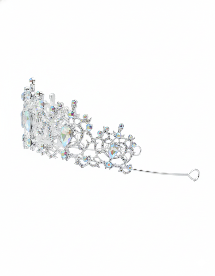 Corona Plateada de Diadema con piedras  - M177 Oro Laminado