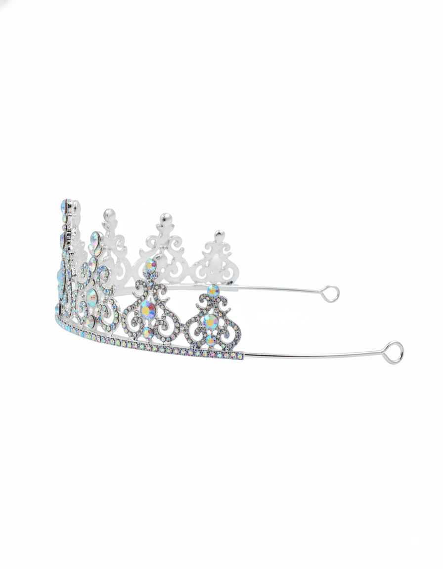 Corona Plateada de Diadema con piedras  - M179 Oro Laminado
