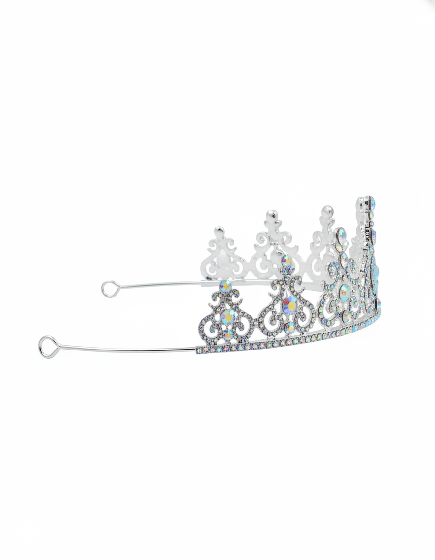 Corona Plateada de Diadema con piedras  - M179 Oro Laminado