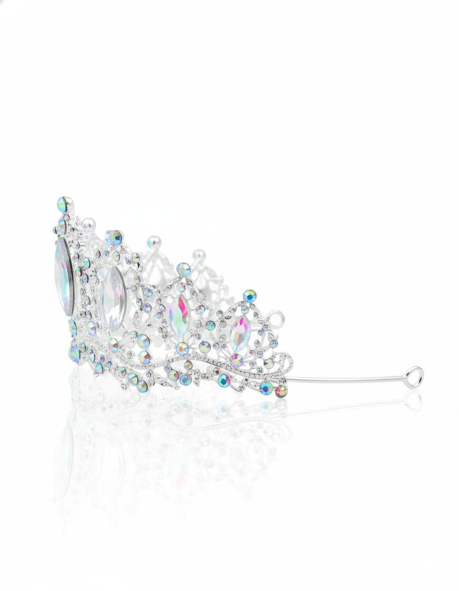 Corona Plateada de Diadema con piedras  - M184 Oro Laminado