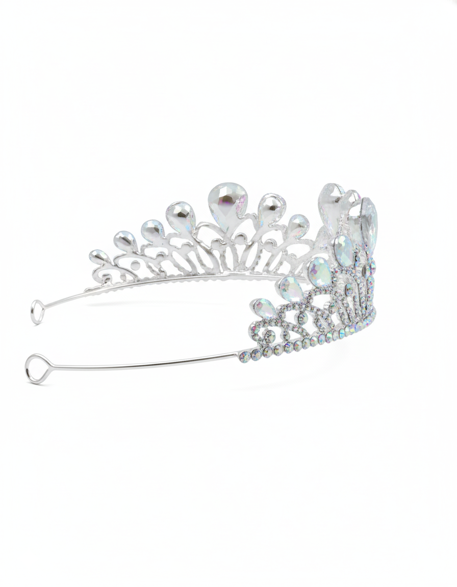 Corona Plateada de Diadema con piedras  - 187 Oro Laminado