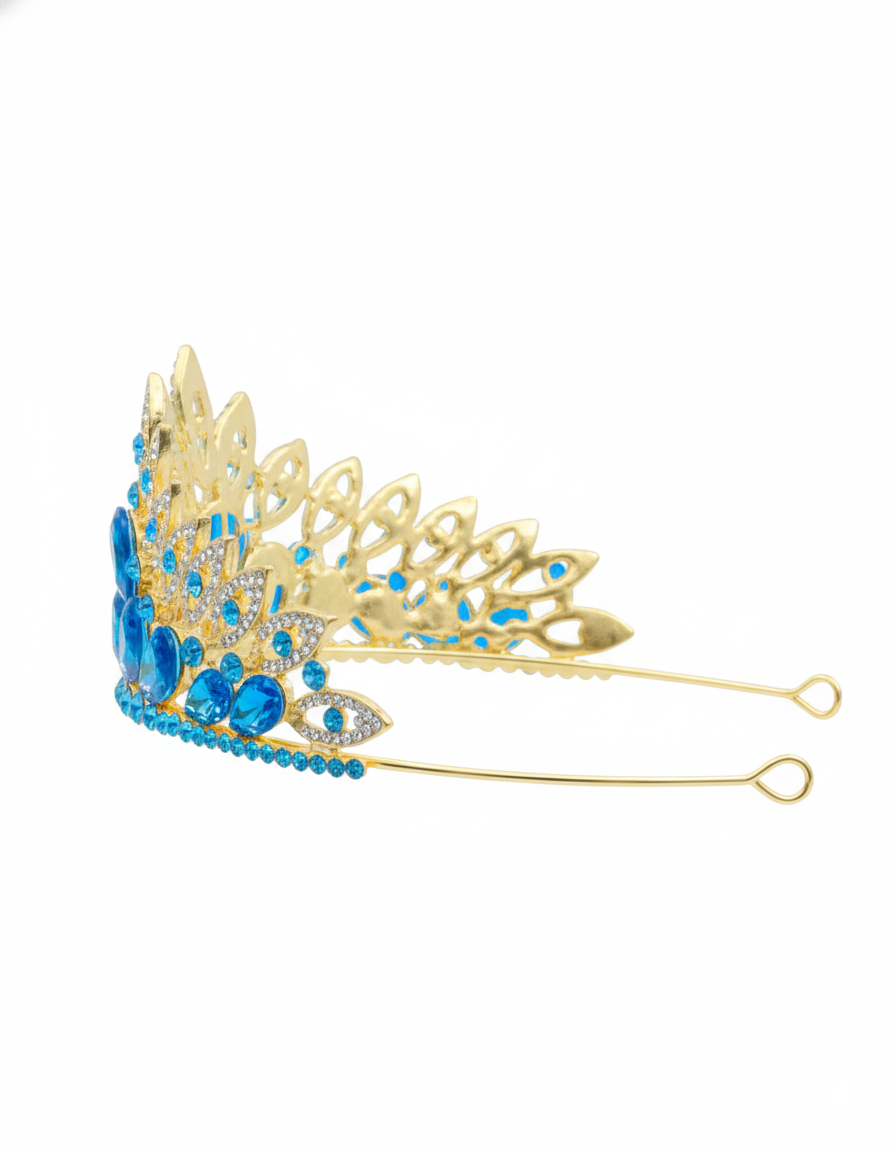 Corona Dorada de Diadema con piedras  - M260 Oro Laminado
