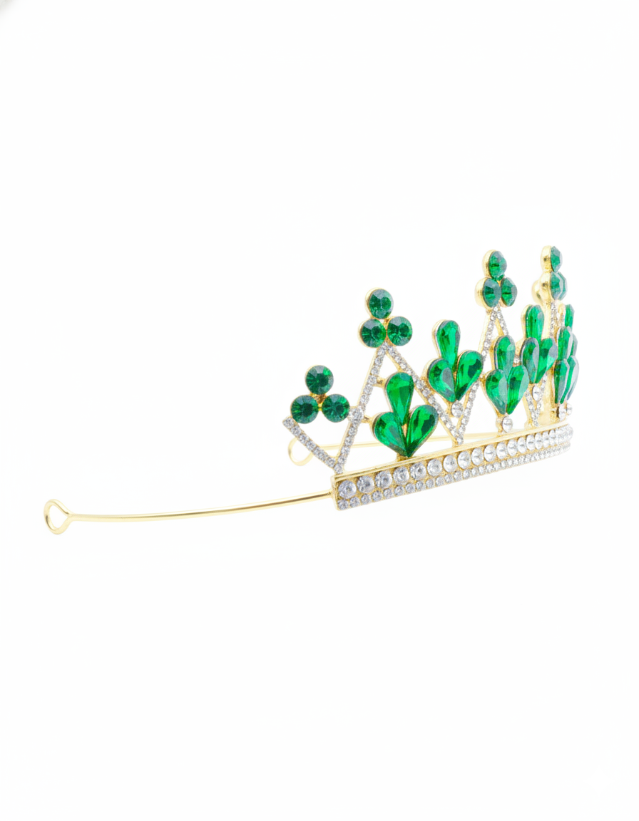 Corona Dorada de Diadema con piedras  - M265 Oro Laminado
