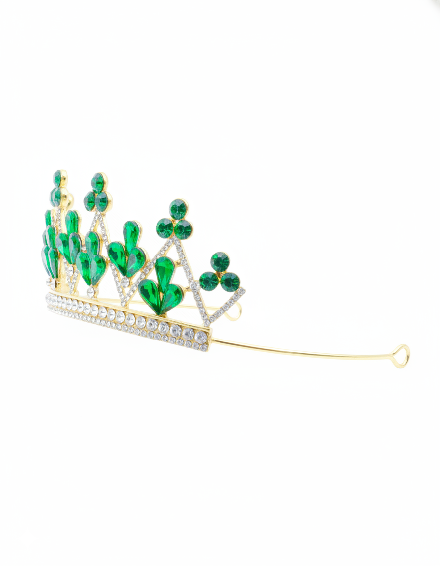 Corona Dorada de Diadema con piedras  - M265 Oro Laminado