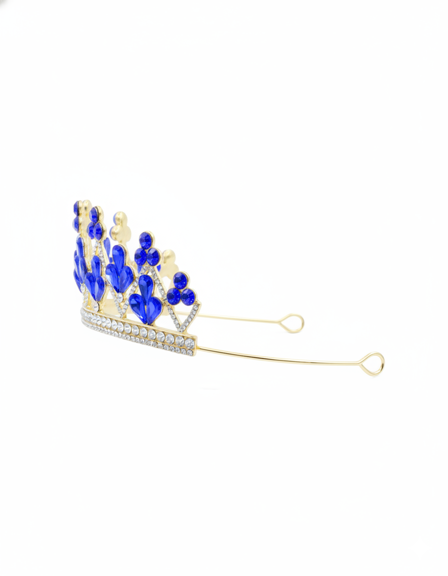 Corona Dorada de Diadema con piedras  - M267 Oro Laminado