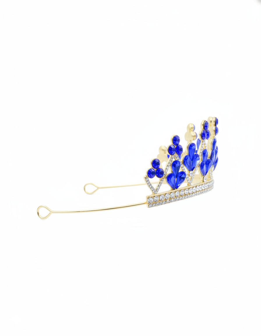 Corona Dorada de Diadema con piedras  - M267 Oro Laminado