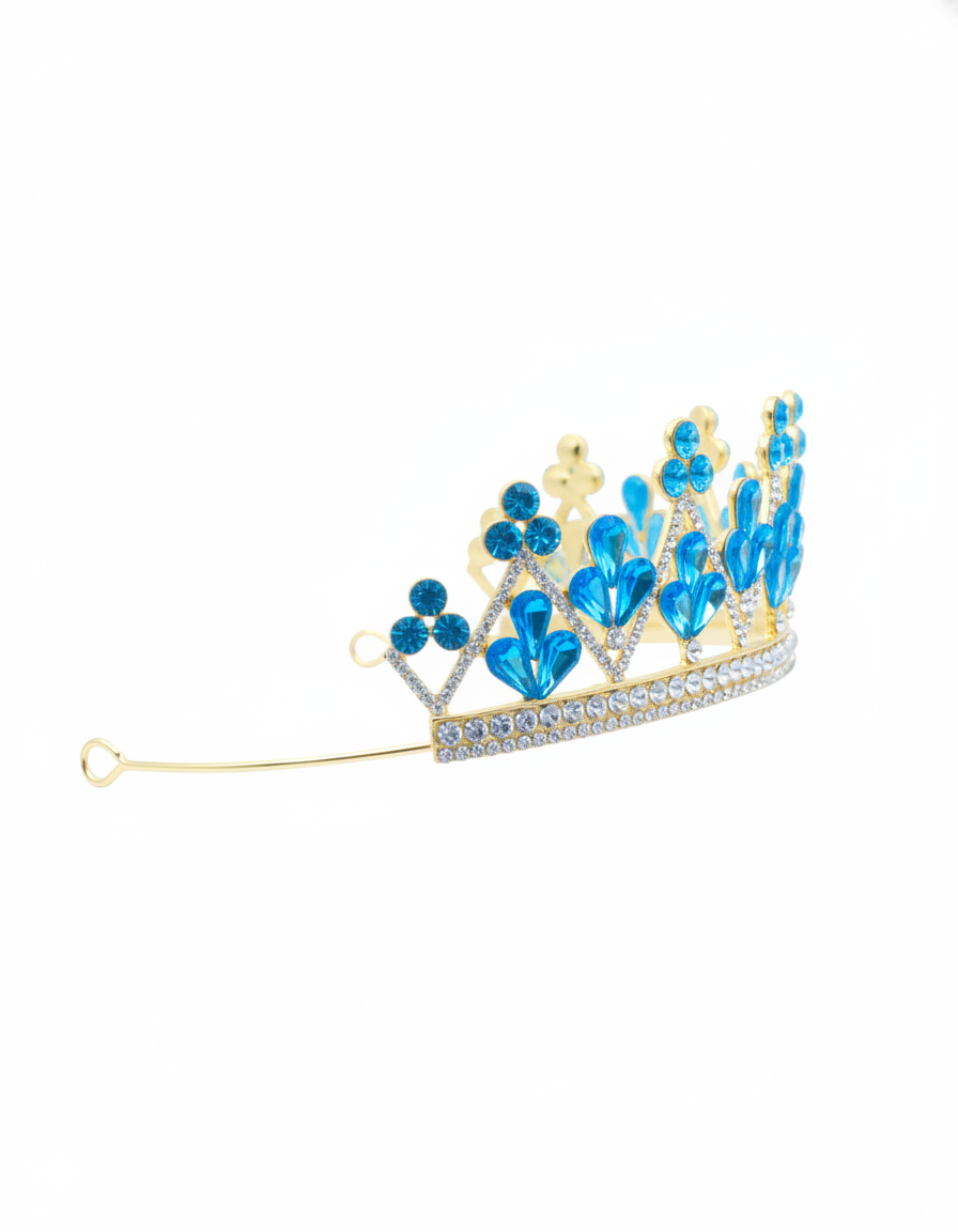 Corona Dorada de Diadema con piedras  - M268 Oro Laminado