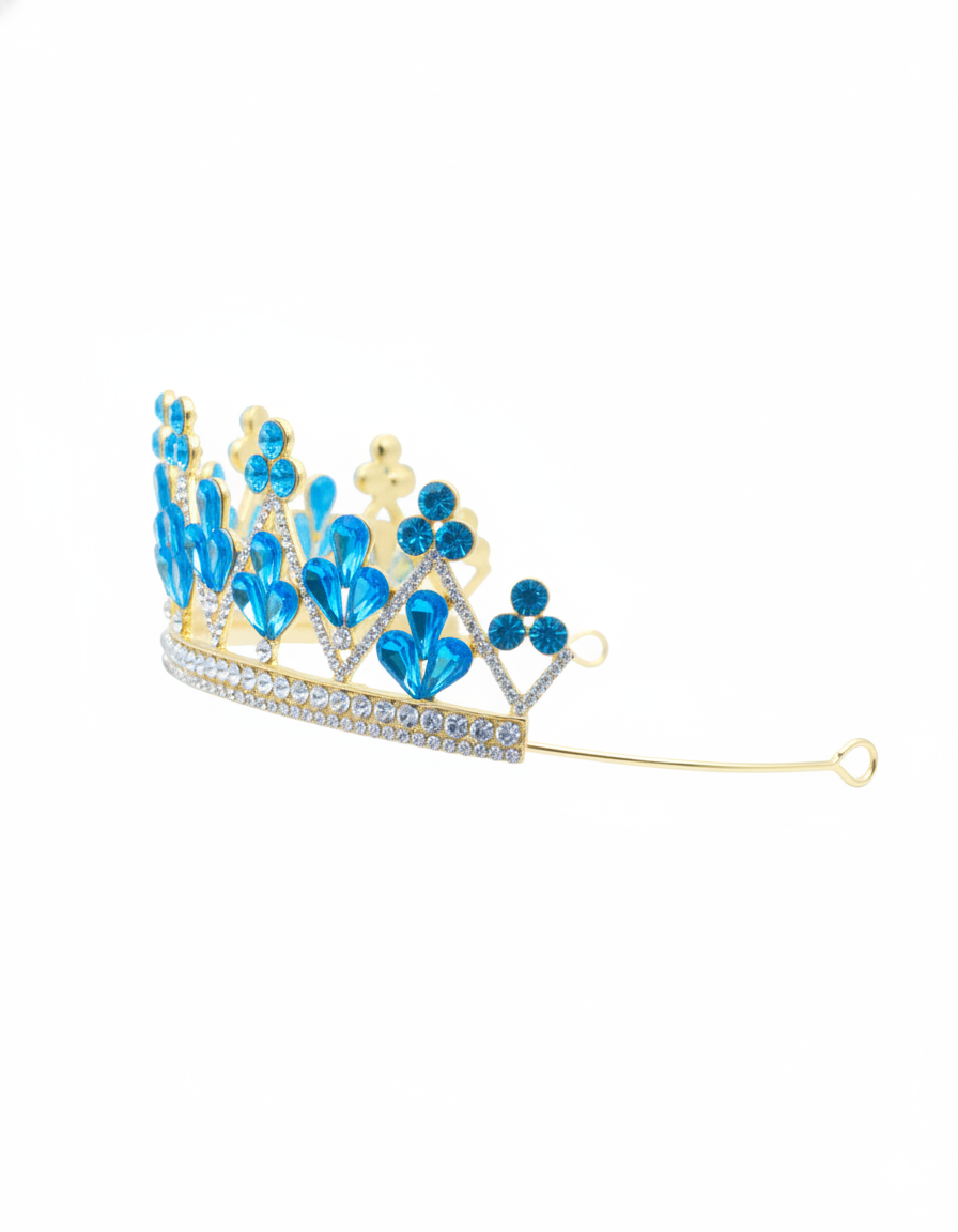 Corona Dorada de Diadema con piedras  - M268 Oro Laminado