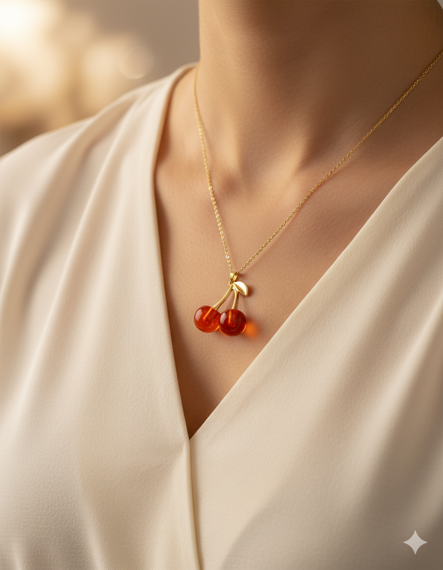 Collar de Cereza - M35 Oro Laminado