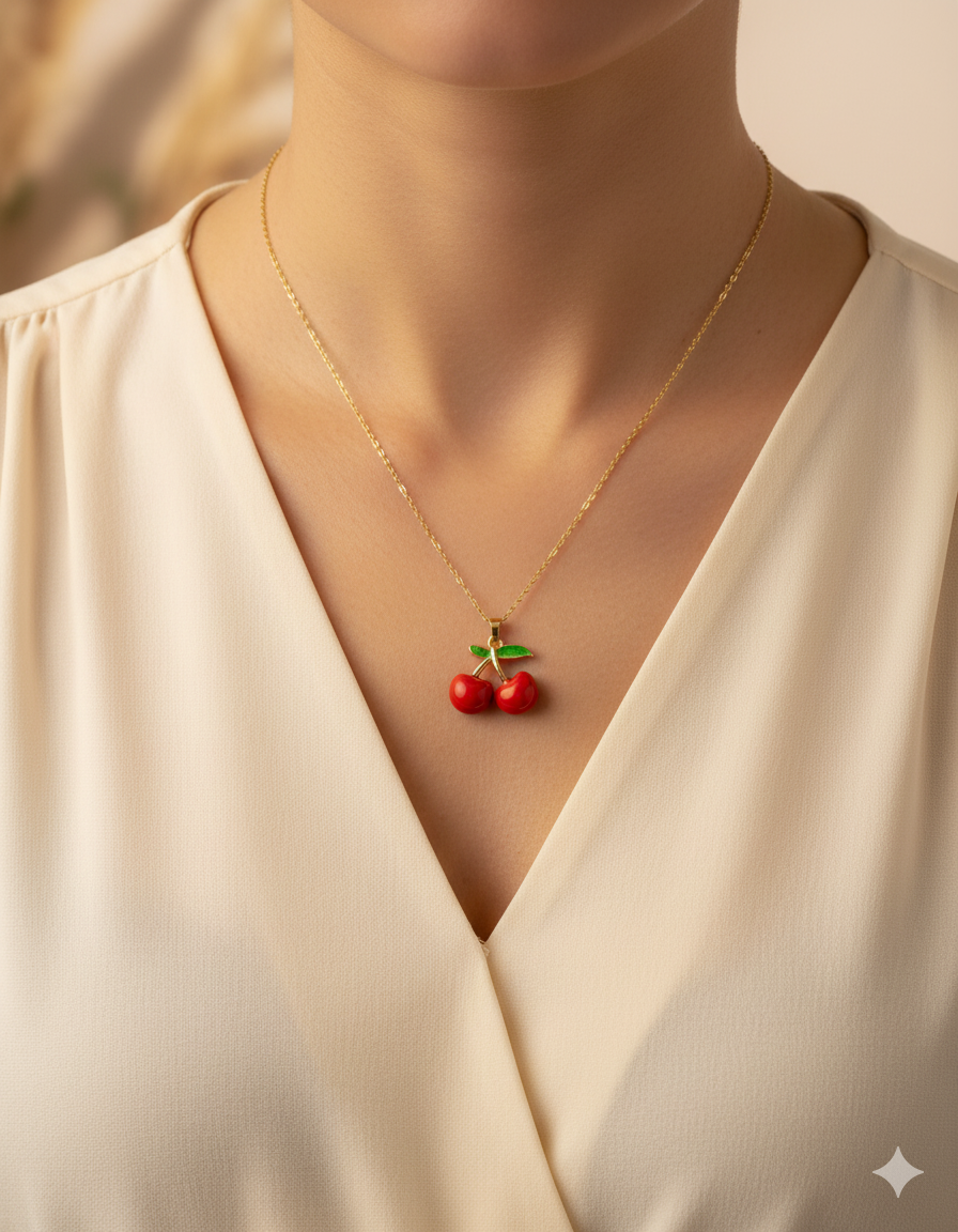 Collar de Cereza - M34 Oro Laminado