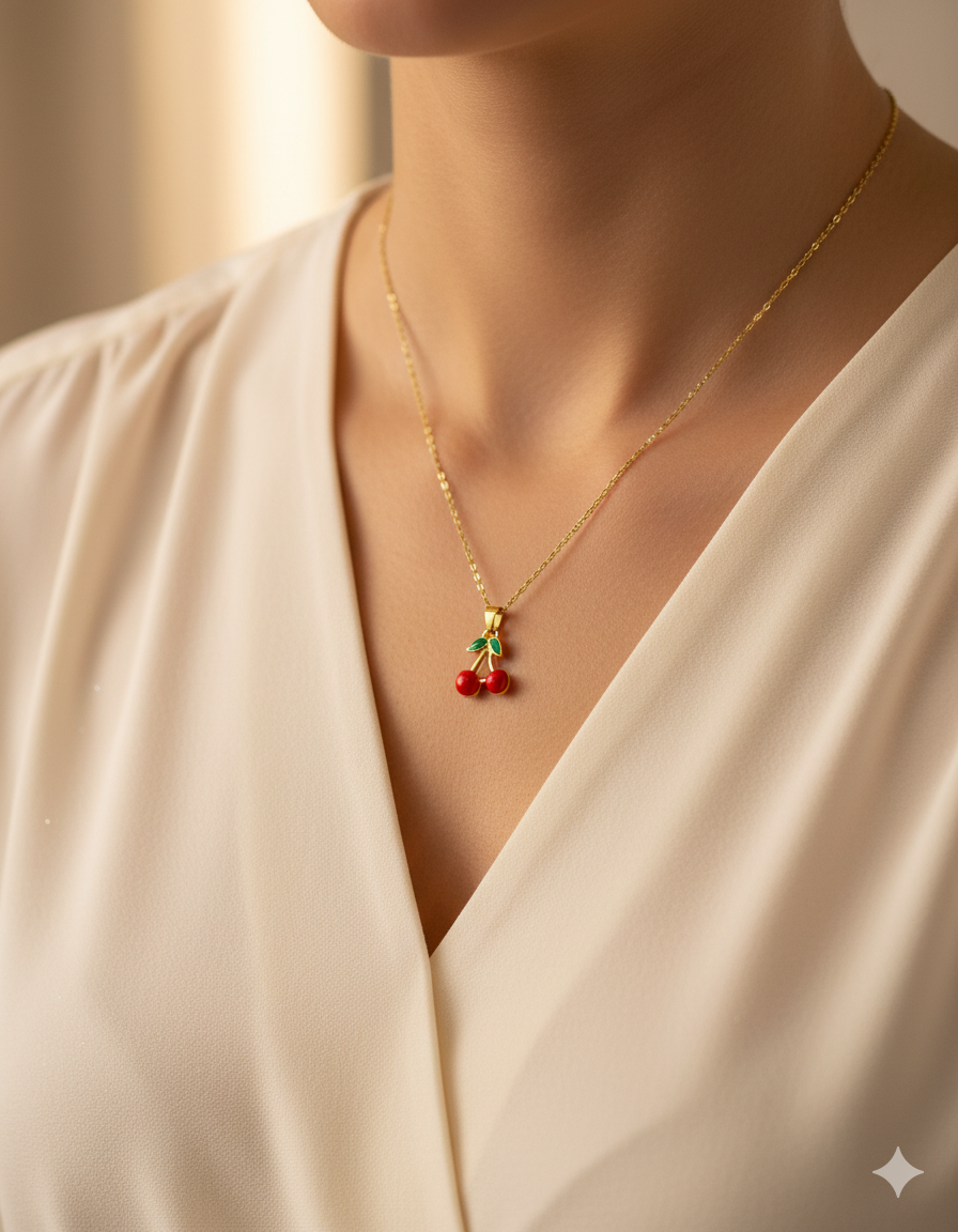 Collar de Cereza - M32 Oro Laminado