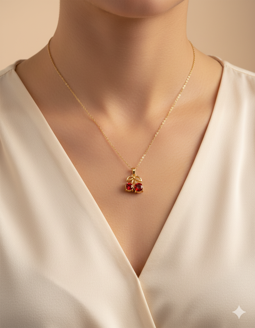 Collar de Cereza - M7 Oro Laminado