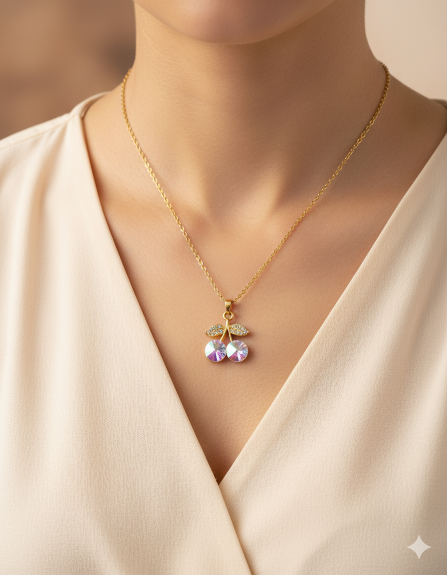 Collar de Cereza - M6 Oro Laminado