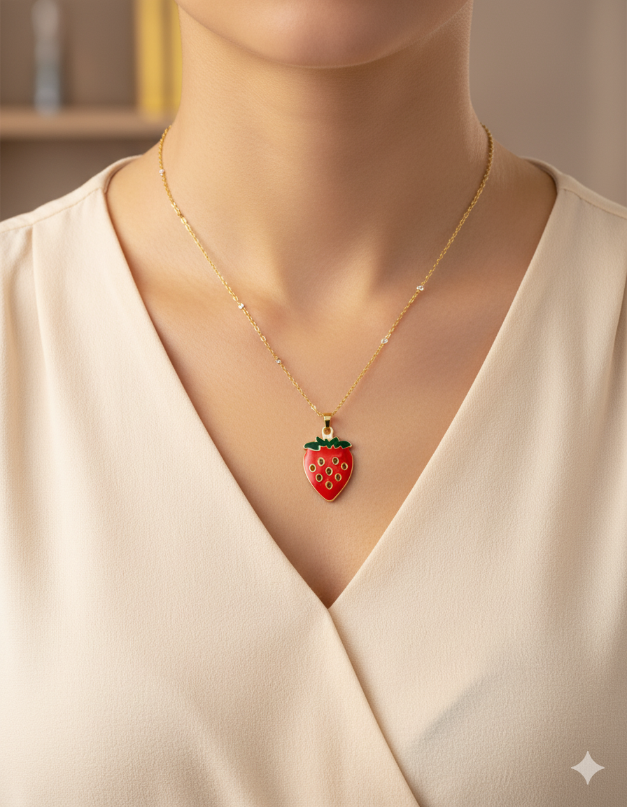 Collar de Fresa - M5 Oro Laminado