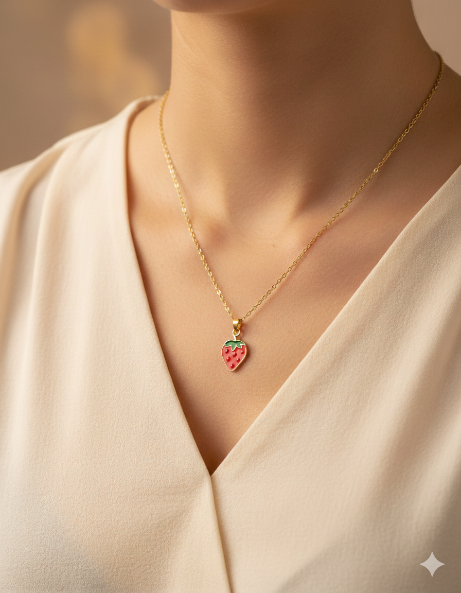Collar de Fresa - M4 Oro Laminado