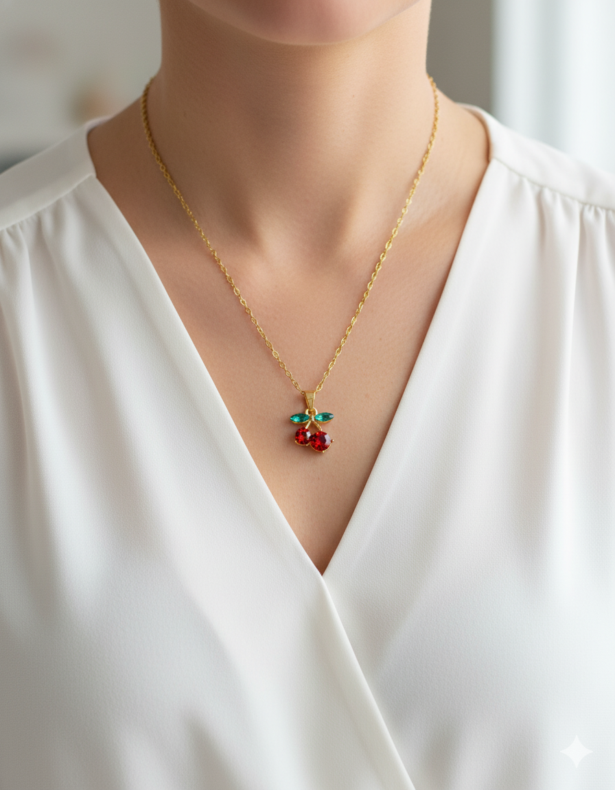 Collar de Cereza - M3 Oro Laminado