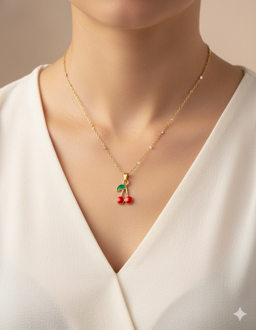 Collar de Cereza - M1 Oro Laminado