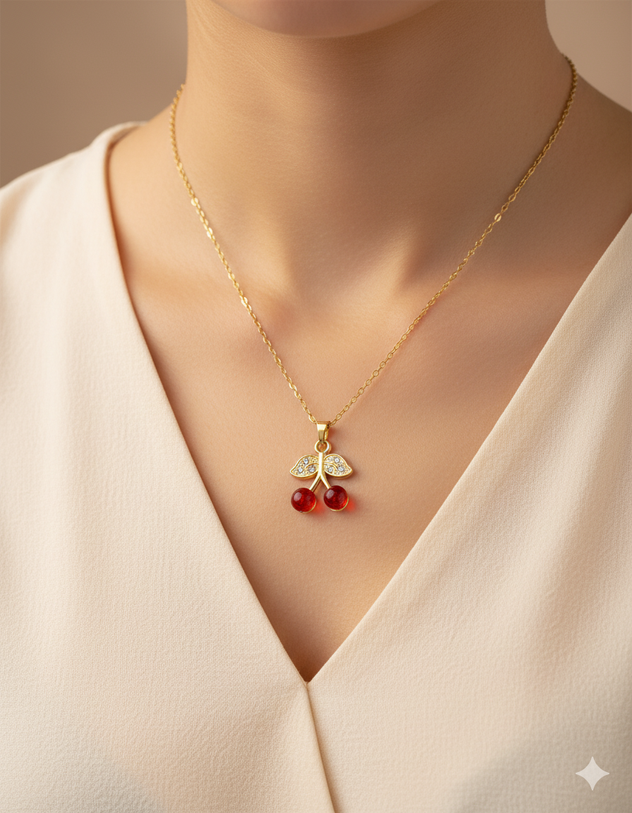 Collar de Cereza - M9 Oro Laminado