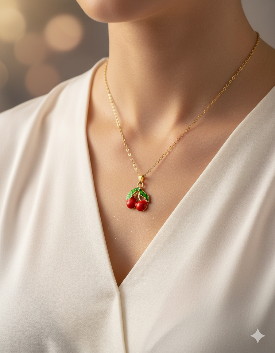 Collar de Cereza - M10 Oro Laminado