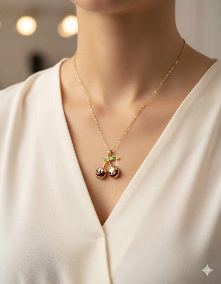 Collar de Cereza - M11 Oro Laminado