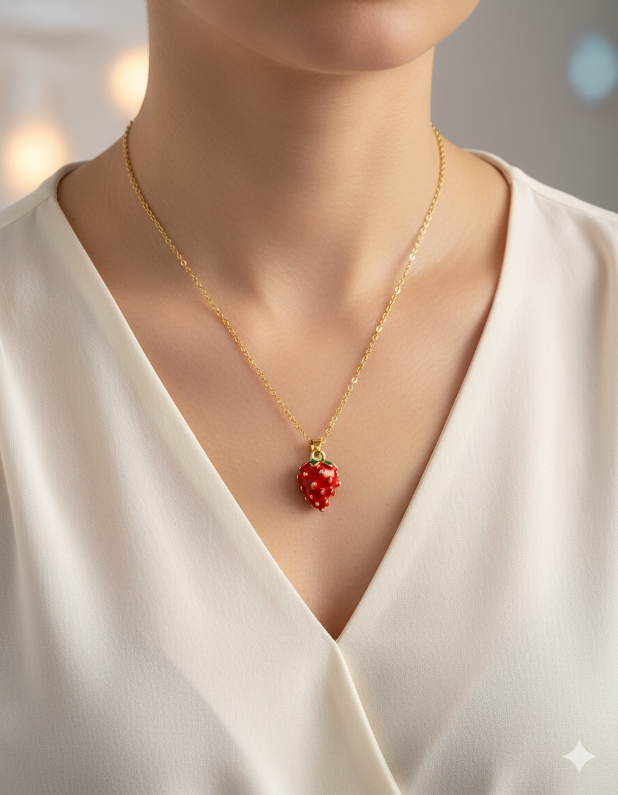 Collar de Fresa - M14 Oro Laminado
