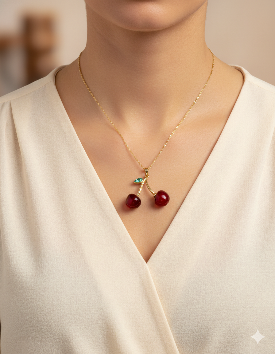 Collar de Cereza - M15 Oro Laminado