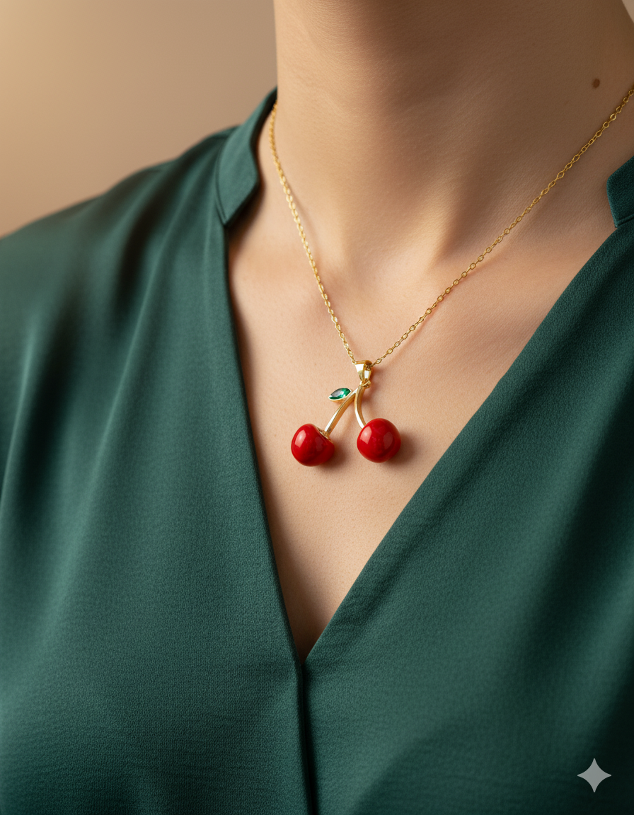Collar de Cereza - M17 Oro Laminado