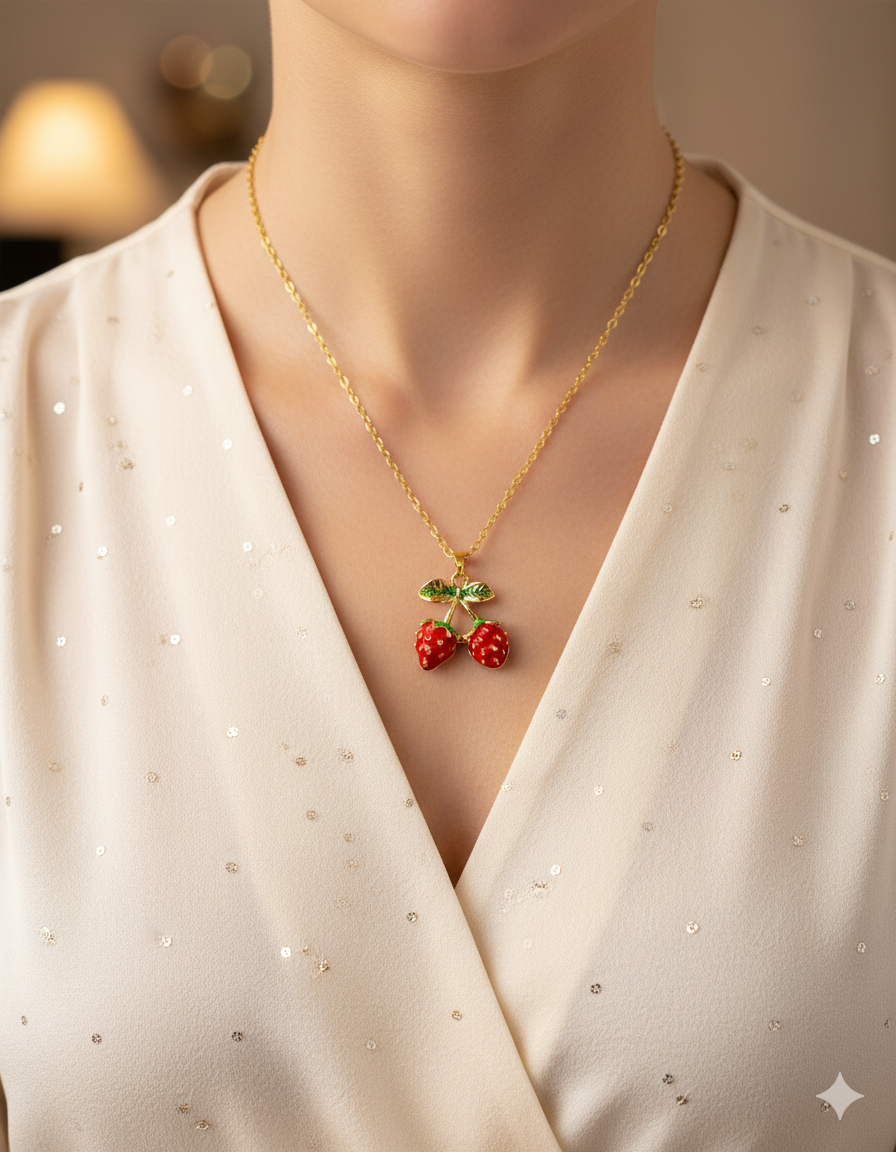 Collar de Fresa - M19 Oro Laminado