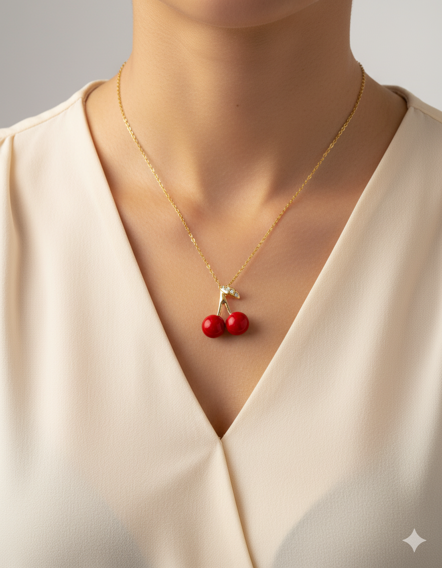 Collar de Cereza - M20 Oro Laminado