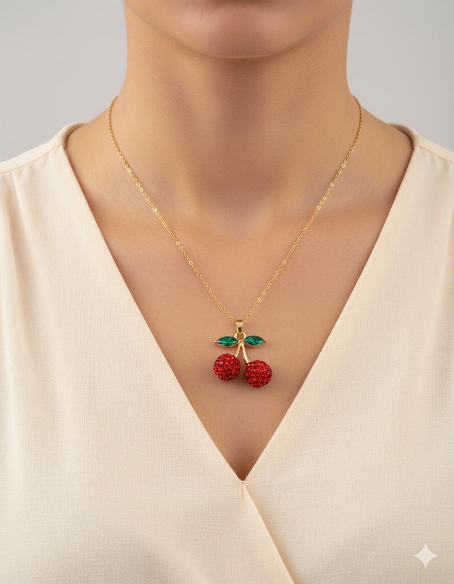 Collar de Cereza - M25 Oro Laminado